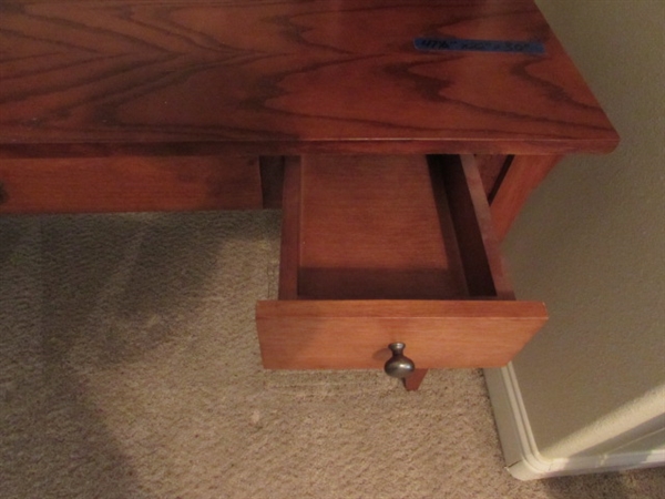 2 Tier Wood Desk w/Office Chair
