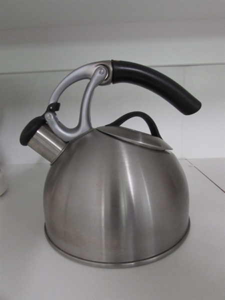 Stainless OXO Tea Kettle & 4 Cup Coffee Maker