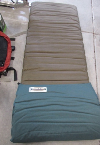 REI Pack, Therm-A-Rest Self Inflating Pad, Lanterns, etc