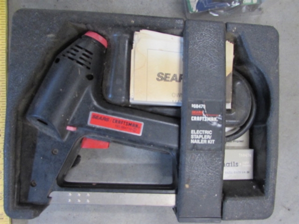 Sears 1/2 Inch Electric Drill, Saw, Craftsman Electric Stapler/Nail Kit, etc