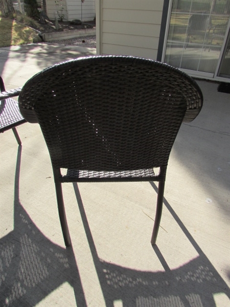Pair of Wicker Outdoor Patio Chairs
