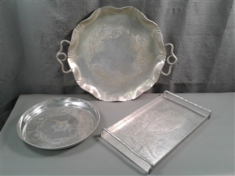 Hammered Aluminum- Trays and Plate