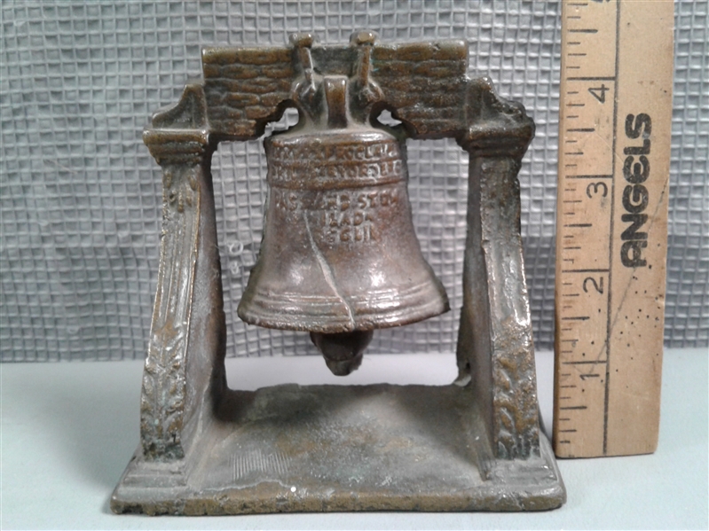 Vintage Bronze Liberty Bell- Bookend