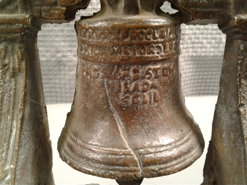 Vintage Bronze Liberty Bell- Bookend