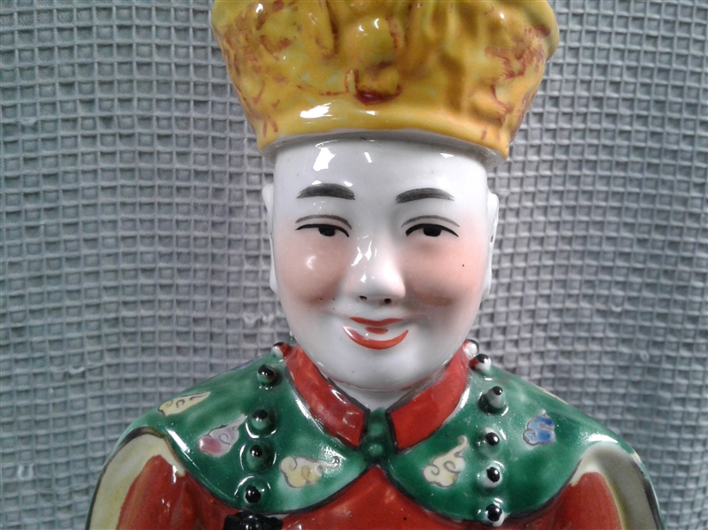 Antique Porcelain Chinese Emperor Figurine