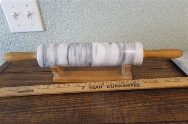 Marble Cutting Board and Rolling Pin