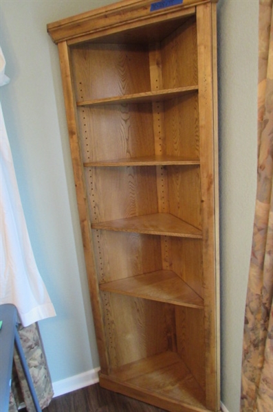 Wood Corner Cabinet W/Adjustable Shelves