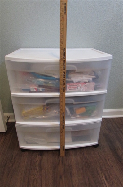 Sterilite Rolling Storage Cart w/Embroidery & Iron On Transfers