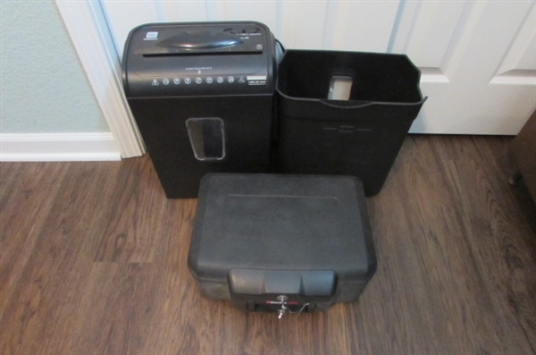 Pen+Gear Paper Shredder, Extra Bin, and Sentry Safe