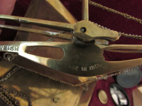 VINTAGE BRASS BALANCE SCALE IN CASE