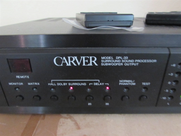 CARVER SURROUND SOUND PROCESSOR W/REMOTES