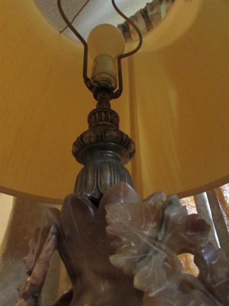 CARVED STONE TABLE LAMP