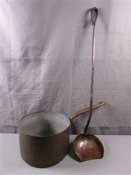 Copper Pot with Long Handled Scoop