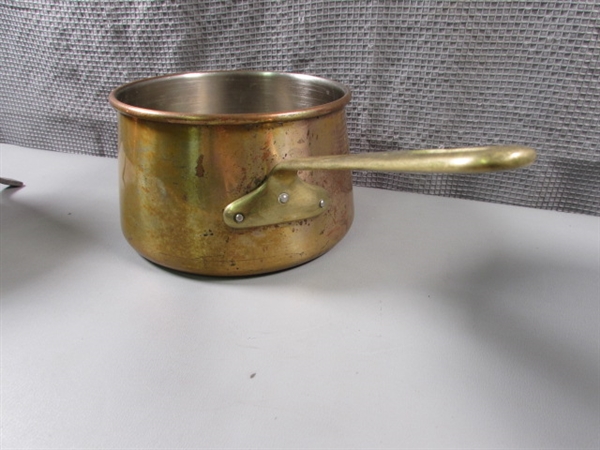 Copper Fondue Pot & Double Boiler w/Ceramic Pot