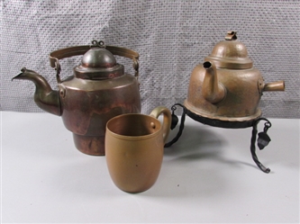 Copper Teapots and Mug