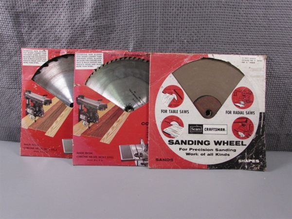 Craftsman 10 Blades and Sanding Wheel