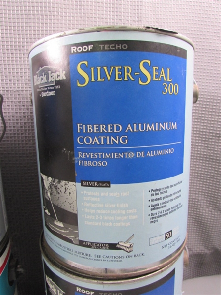 Fibered Aluminum Coating, Masonry Waterproofer, and Rubberized Roof Patch