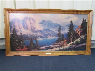 Large Framed "Sierra Mist" in a Beautiful Wood Frame