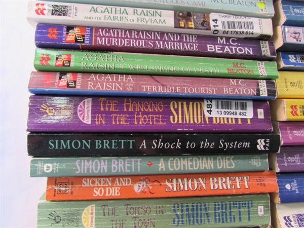 Books: Stephen King, Beaton, Simon Brett, etc.