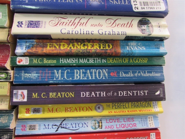 Books: Stephen King, Beaton, Simon Brett, etc.