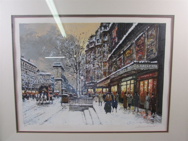 Signed and Framed Original Serigraph Paris En Hiver by Boulet W/COA