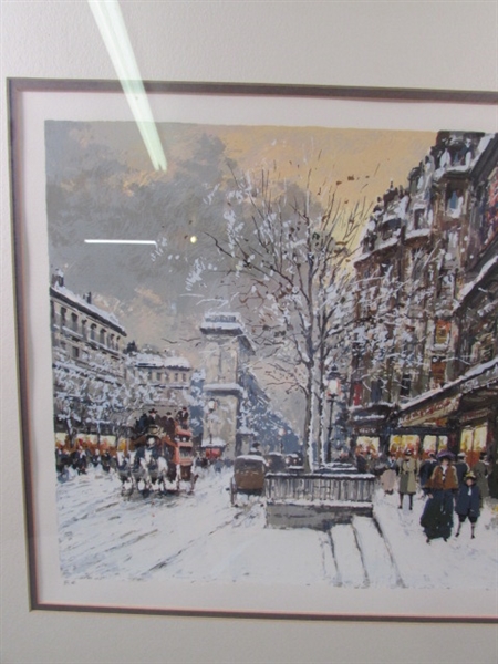 Signed and Framed Original Serigraph Paris En Hiver by Boulet W/COA