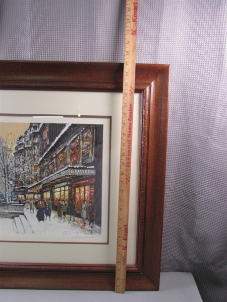 Signed and Framed Original Serigraph Paris En Hiver by Boulet W/COA