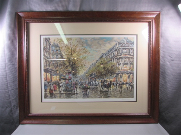 Signed and Framed Original Serigraph Rue Vaudevil-Le by Boulet W/COA