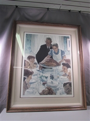 Framed and Hand Signed "Freedom From Want" Norman Rockwell W/COA