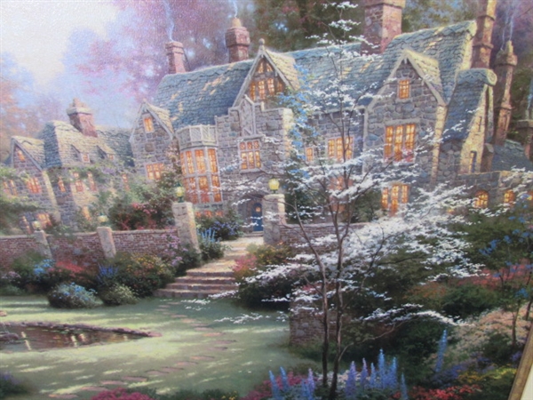 Thomas Kinkade Gardens Beyond Spring Gate Framed Canvas Limited Edition Lithograph