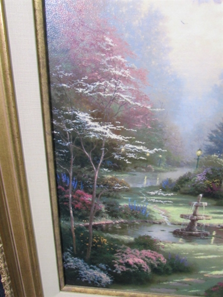 Thomas Kinkade Gardens Beyond Spring Gate Framed Canvas Limited Edition Lithograph