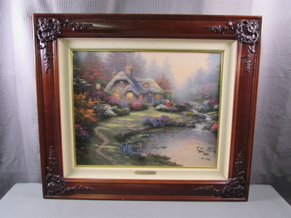 Thomas Kinkade Everett's Cottage Framed Canvas Print