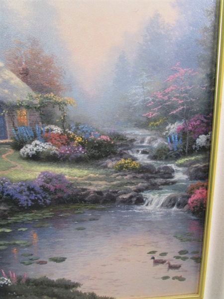 Thomas Kinkade Everett's Cottage Framed Canvas Print