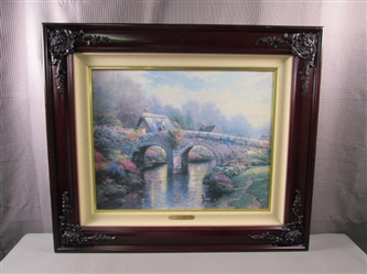 Thomas Kinkade "Blossom Bridge" Framed Limited Edition Offset Lithograph w/COA