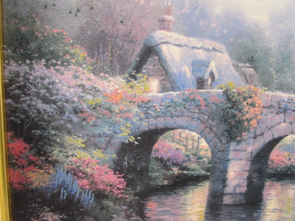 Thomas Kinkade Blossom Bridge Framed Limited Edition Offset Lithograph w/COA