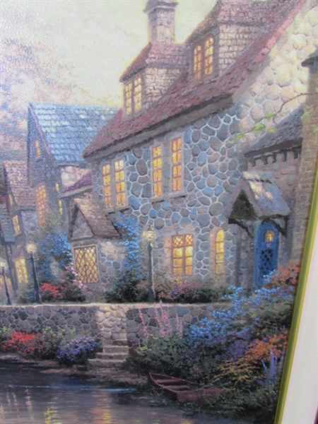 Thomas Kinkade Cobblestone Brooke Framed Limited Edition Offset Lithograph w/COA