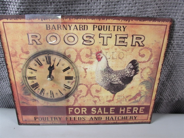 Chicken and Rooster: Clock, Shelf, Decor, etc.