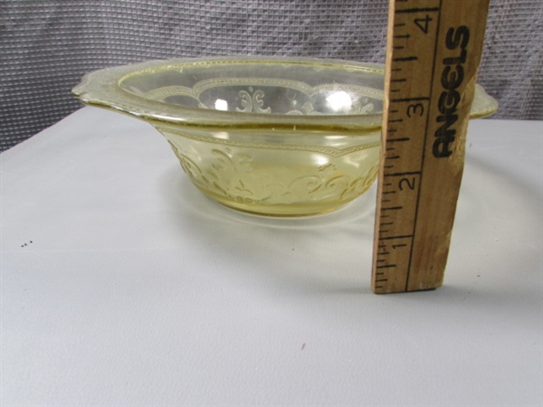 Vintage Yellow Depression Glass Shallow Bowls