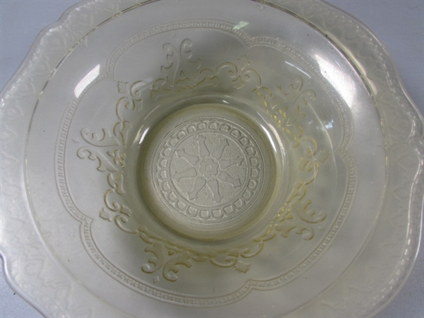 Vintage Yellow Depression Glass Shallow Bowls