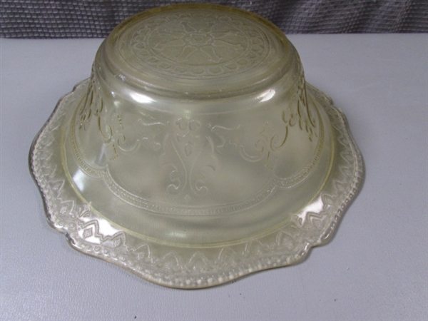 Vintage Yellow Depression Glass Shallow Bowls