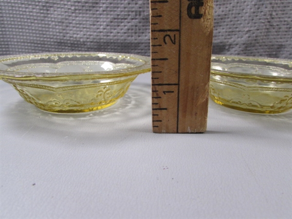 Vintage Yellow Depression Glass Shallow Bowls