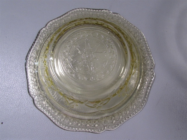 Vintage Yellow Depression Glass Shallow Bowls