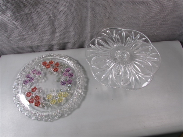 Two Glass Cake Stands