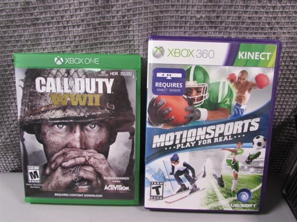 Xbox 360, Games, and Extras- 1 Xbox One Game