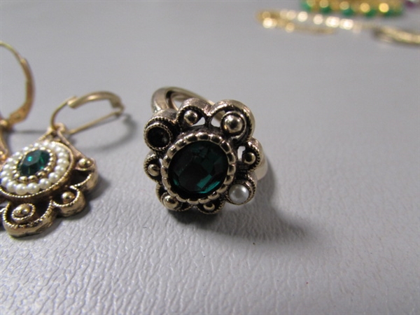 Fashion Jewelry in Gold Tones + Cloisonne