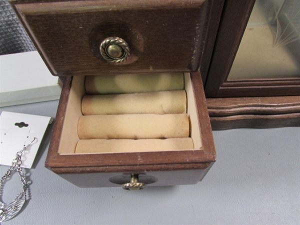 Jewelry Box with Fashion Jewelry + Shells