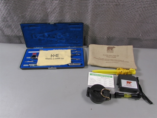 Vintage Keuffel & Esser Co Drafting Set + Slope Analysis Kit.