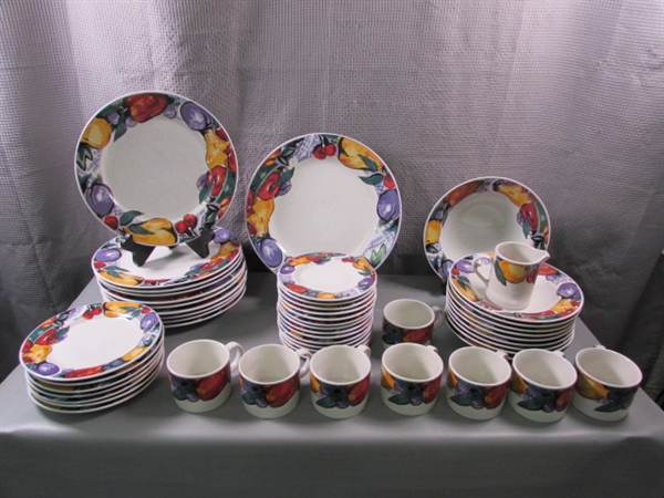 Gibson Fruit Basket Dishes 51 Pc Set