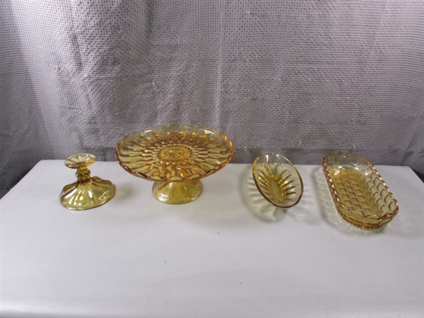 Vintage Amber Glass Dishes