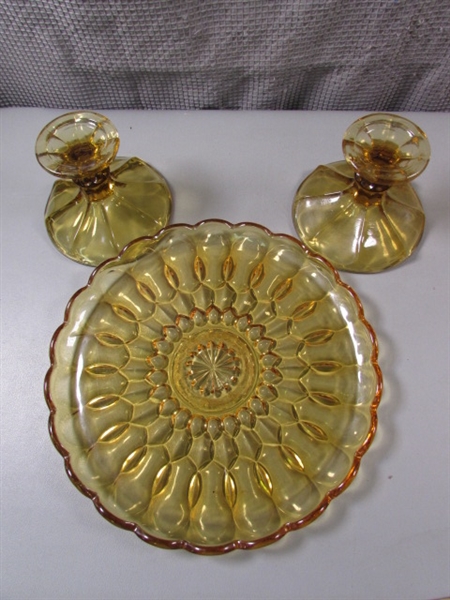 Vintage Amber Glass Dishes